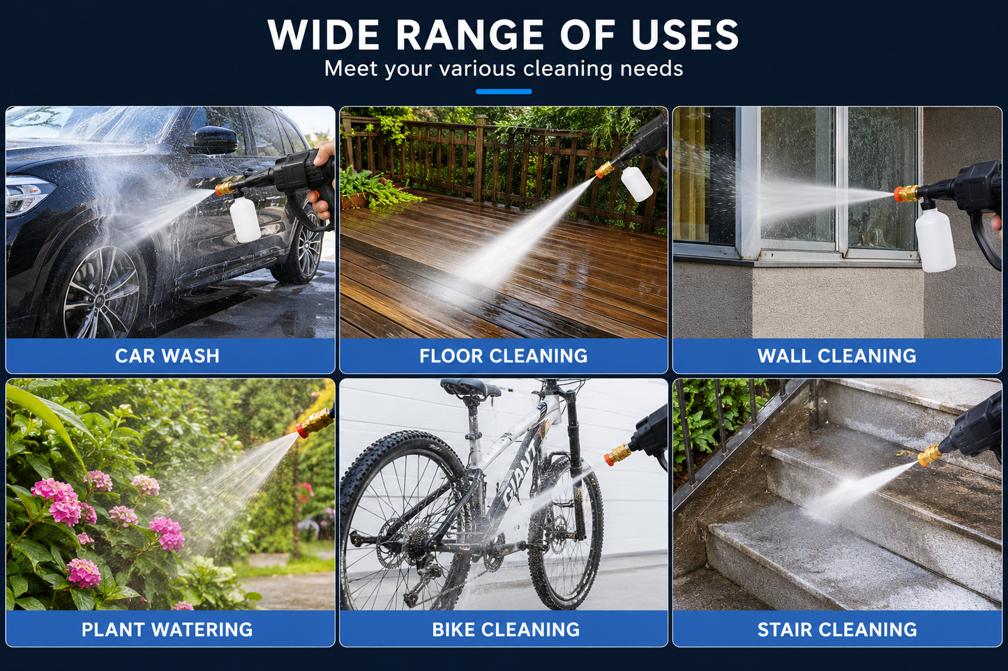 Simplict™ Cordless Pressure Washer Gun – 48V Portable High Pressure Cleaner Kit