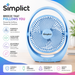 Simplict™ Portable Rechargeable Table Fan | 2400mAh Battery | 4-Hour Backup | USB Charging