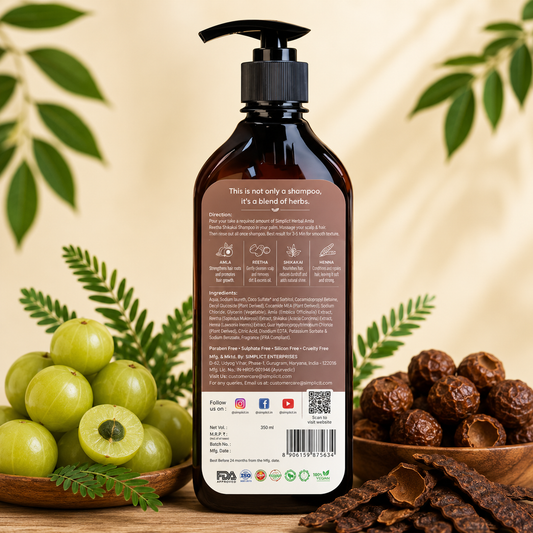 Shreekesha Amla Reetha Rosemary & Shikakai Herbal Shampoo | Sulphate & Paraben Free Hair Growth Shampoo (350ml)