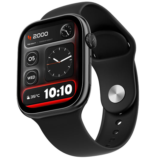 Simplict Smart Watch – 1.96" Display, BT Calling, AI Assistant, Wireless Charging - Black