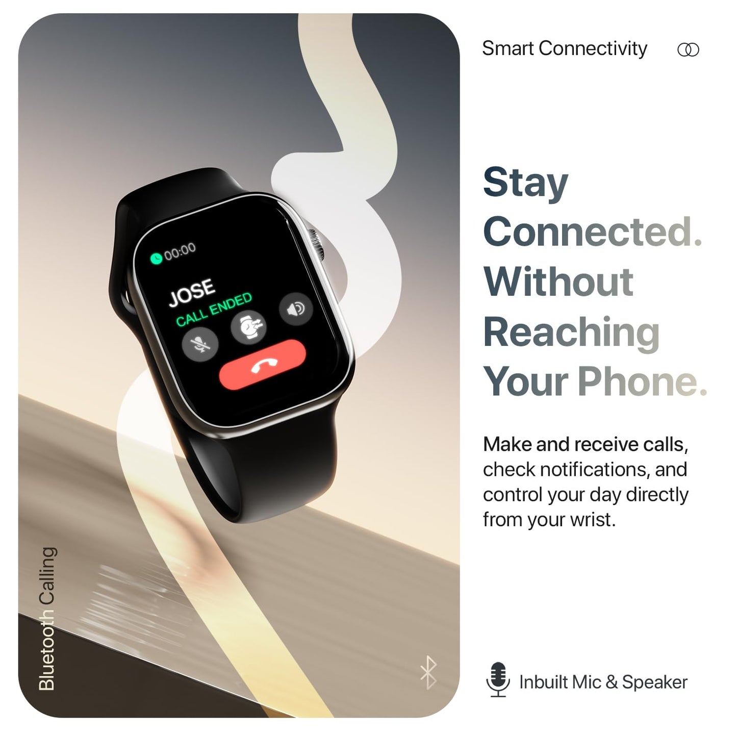Simplict Smart Watch – 1.96" Display, BT Calling, AI Assistant, Wireless Charging - Black