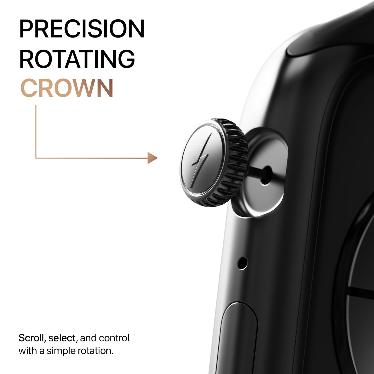Simplict Smart Watch – 1.96" Display, BT Calling, AI Assistant, Wireless Charging - Black