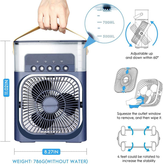Simplict™ Portable Air Cooler Fan | USB Cooling + Humidifier + LED Night Light ❄️