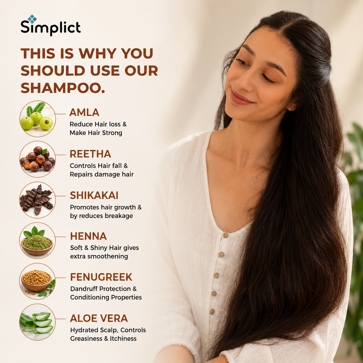 Shreekesha Amla Reetha Rosemary & Shikakai Herbal Shampoo | Sulphate & Paraben Free Hair Growth Shampoo (350ml)