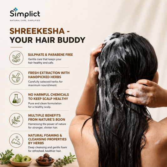 Shreekesha Amla Reetha Rosemary & Shikakai Herbal Shampoo | Sulphate & Paraben Free Hair Growth Shampoo (350ml)