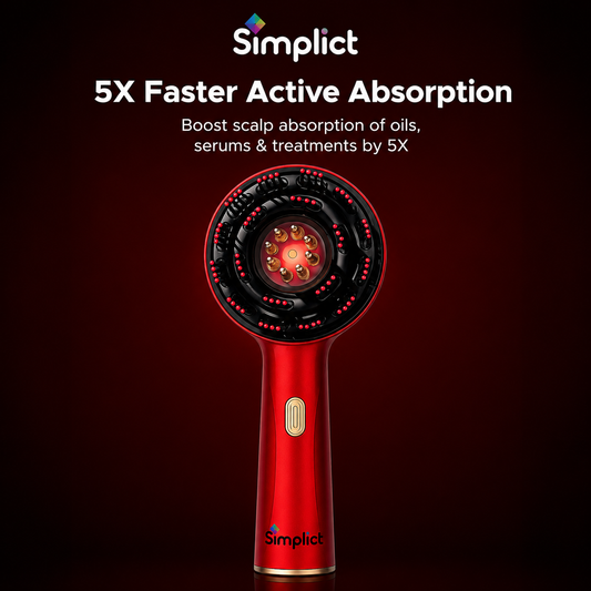 Simplict™ 3-in-1 Red Light Therapy Scalp Massager | 12 Months Warranty