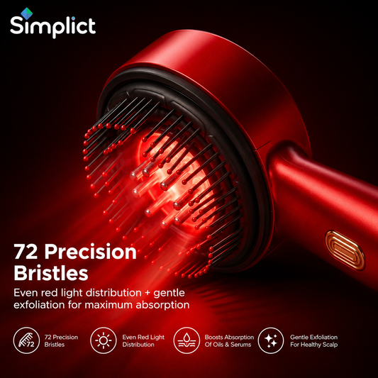 Simplict™ 3-in-1 Red Light Therapy Scalp Massager | 12 Months Warranty