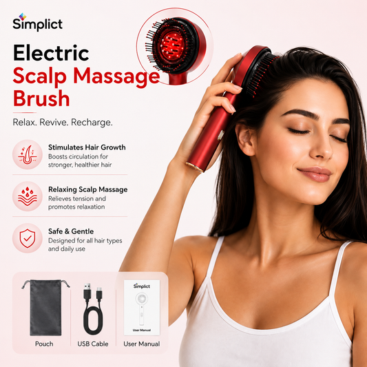 Simplict™ 3-in-1 Red Light Therapy Scalp Massager | 12 Months Warranty