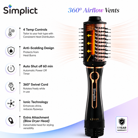 Simplict™ 3-in-1 Hot Air Styler | Hair Dryer, Straightener & Volumizer