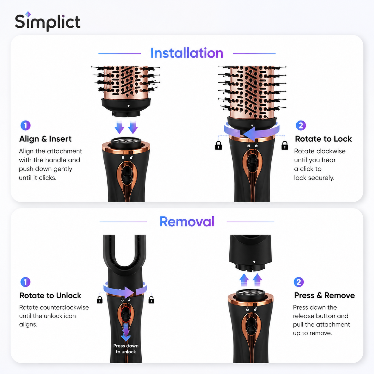 Simplict™ 3-in-1 Hot Air Styler | Hair Dryer, Straightener & Volumizer