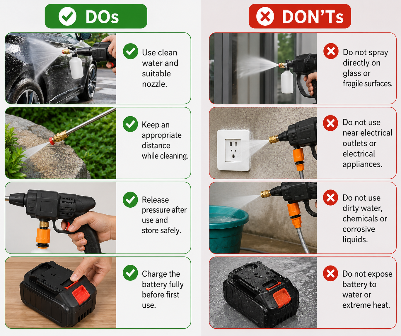 Simplict™ Cordless Pressure Washer Gun – 48V Portable High Pressure Cleaner Kit